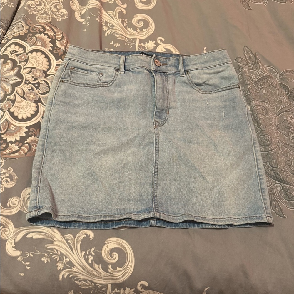 High Rise Denim mini skirt